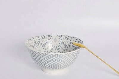Black and white pattern ceramic bowl (5)