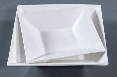 Ceramic square design deep soup plate (1)