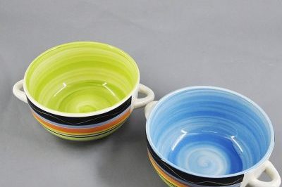 Colorful ceramic bowl with handle (5)