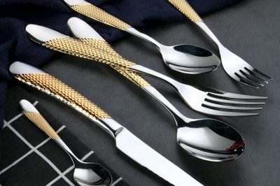 Gold luxury design stainless steel tableware (5)