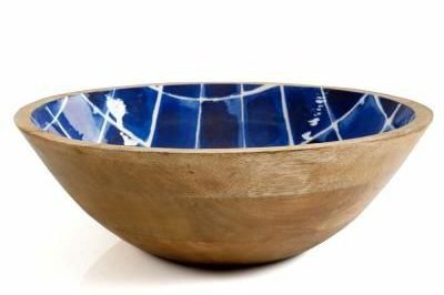 Hot sale wooden enamel print round bowl (2)