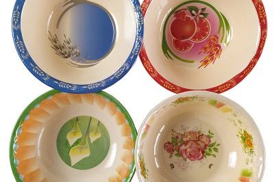 Stylish melamine bowl with retro pattern (4)