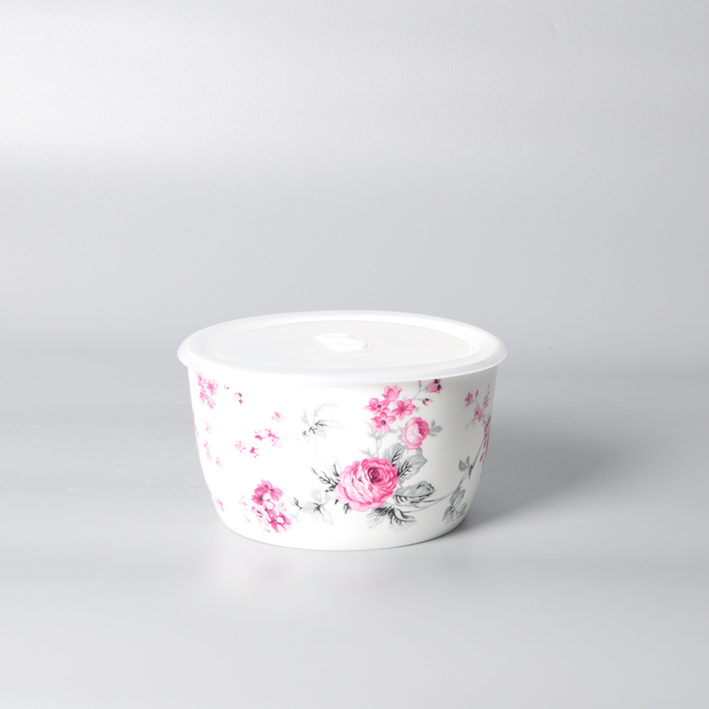 Various sizes ceramic bowls with plastic lids Bowl Manufacturers