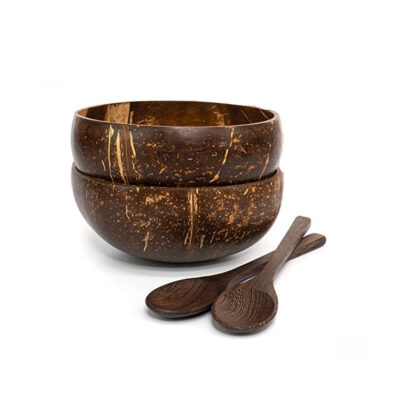 shell bowls with wooden spoons set