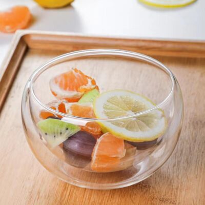 double wall glass bowl set