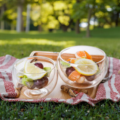 double wall glass bowl set