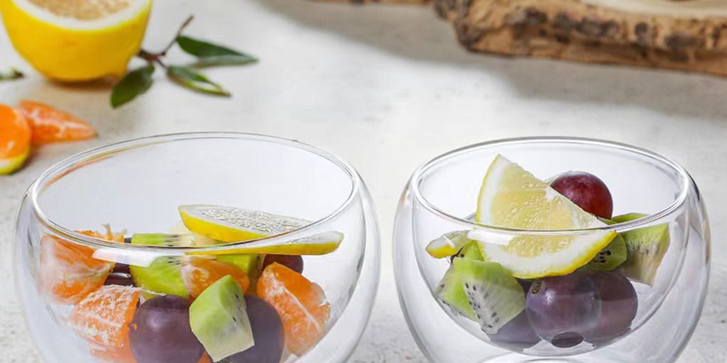 double wall glass bowl set