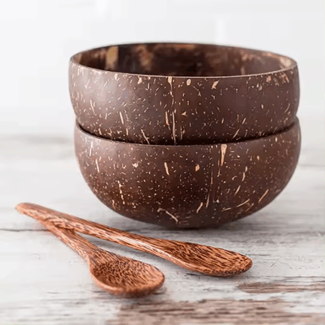 wooden bowls handmade with spoons