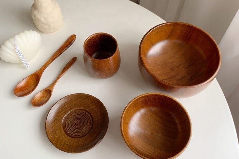 handmade wooden bowl set for dining
