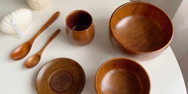 handmade wooden bowl set for dining