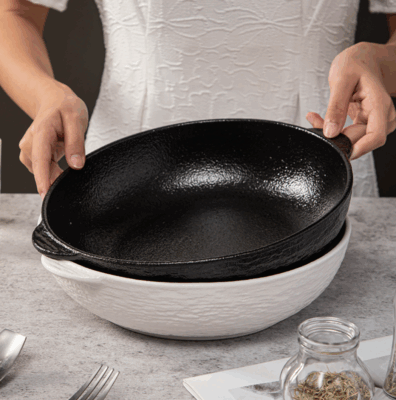 ceramic double-eared ramen soup bowl