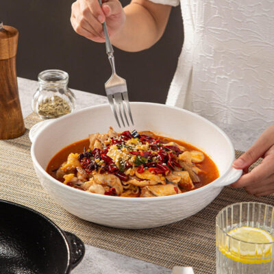 ceramic double-eared ramen soup bowl