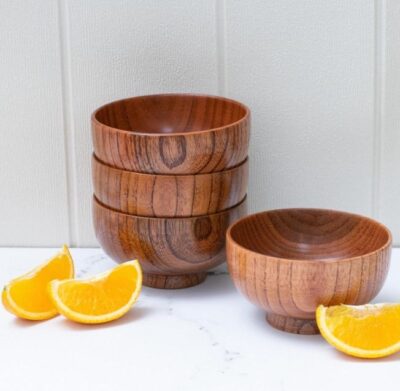 Polished wooden bowl for home