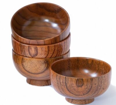 Polished wooden bowl for home