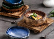 ceramic bowl with tray for snacks