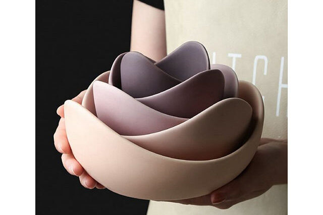 Morandi color ceramic bowl set