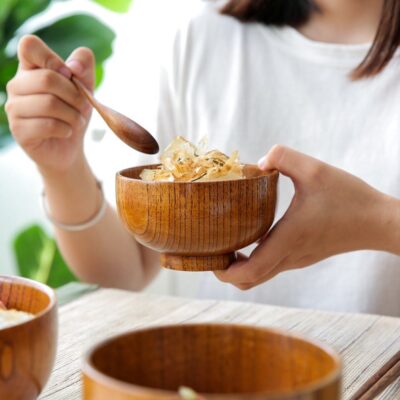 Japanese wooden bowls for soup