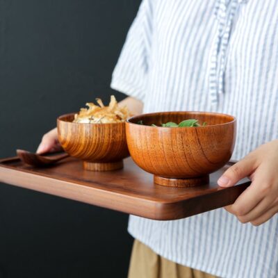 Japanese wooden bowls for soup