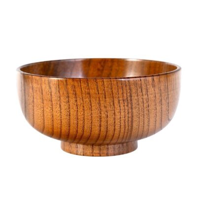 Japanese retro wooden rice bowls