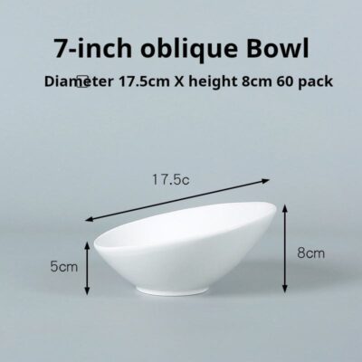 White ceramic bevel bowl for salad