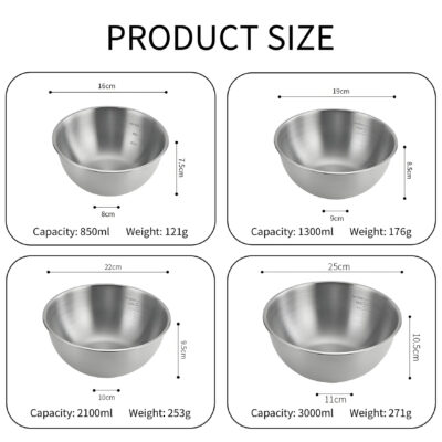 stainless steel mixing and salad bowl