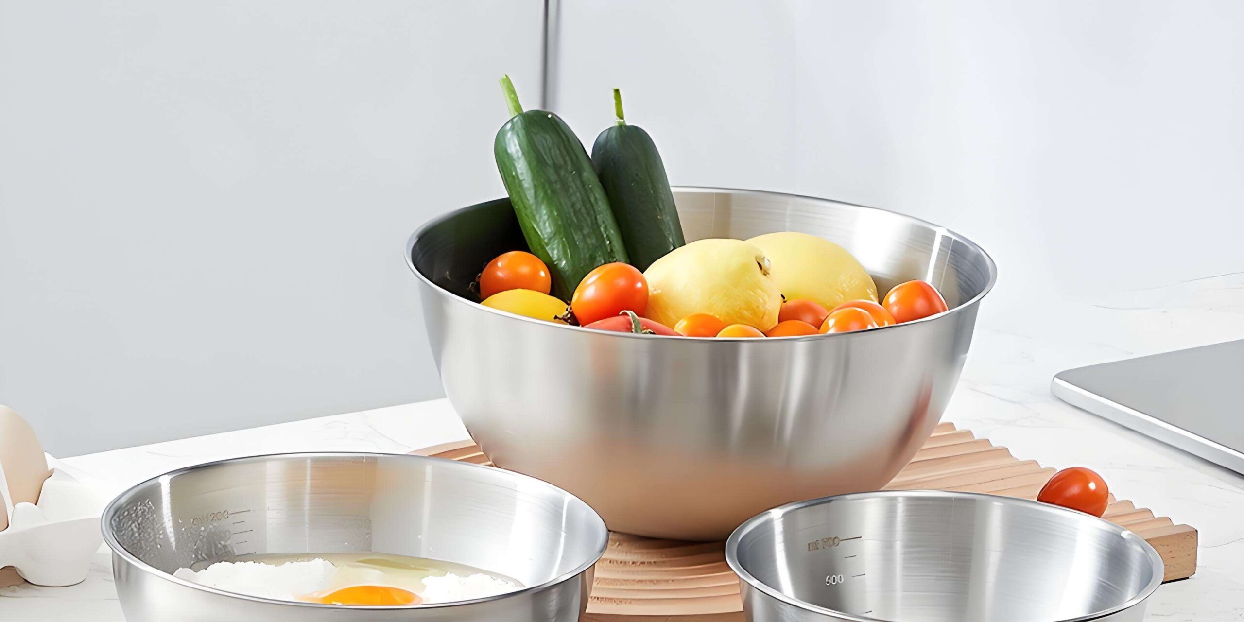 stainless steel mixing and salad bowl