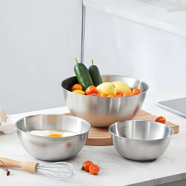 stainless steel mixing and salad bowl