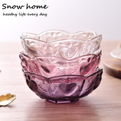 Nordic gold inlay glass dessert bowl