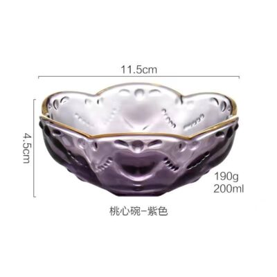 Nordic gold inlay glass dessert bowl