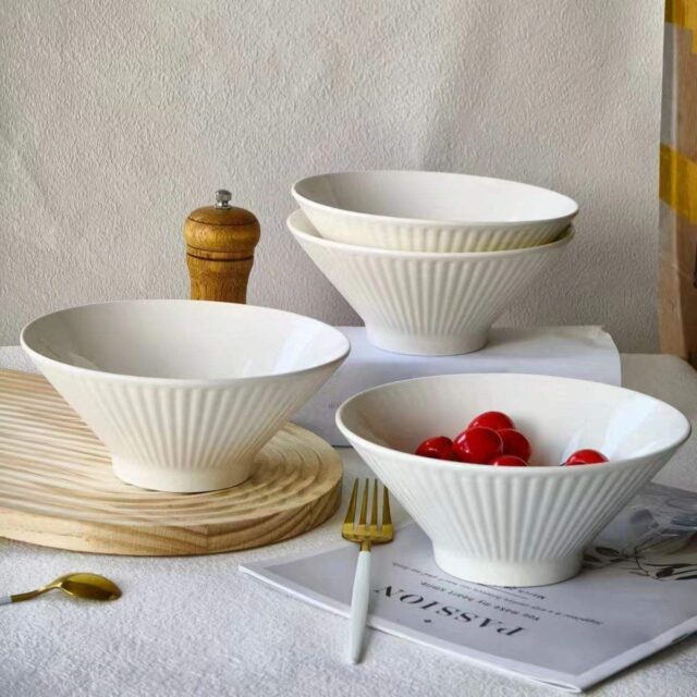 ceramic noodle bowl set for stylish dining