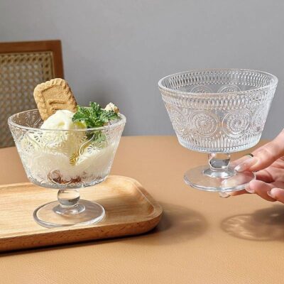 glass dessert and salad bowl