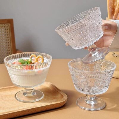 glass dessert and salad bowl
