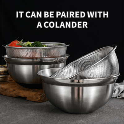 colander and salad mixing bowl