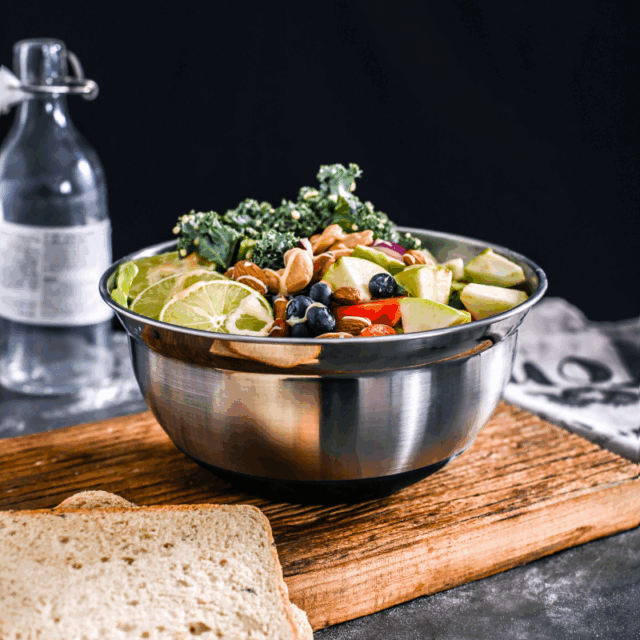 colander and salad mixing bowl