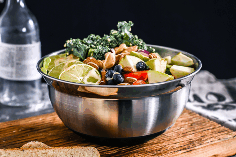 colander and salad mixing bowl
