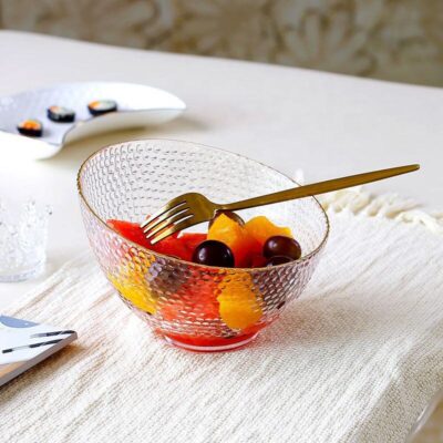 glass bowl for food and salad
