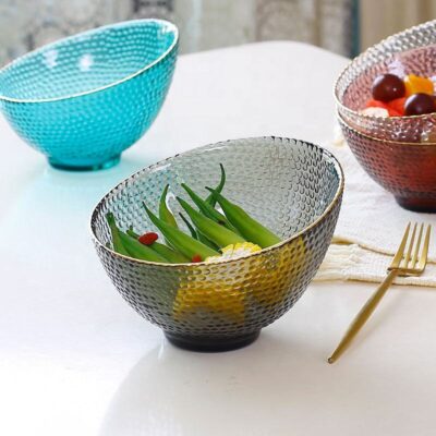 glass bowl for food and salad