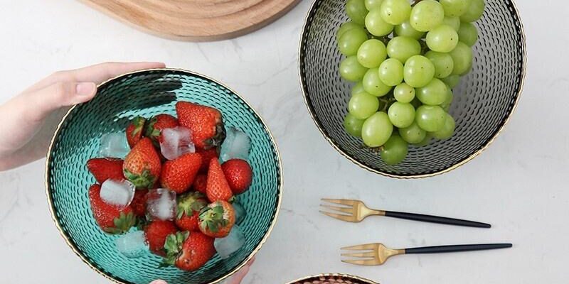 glass bowl for food and salad