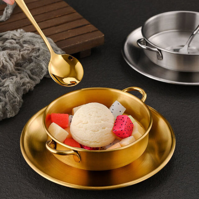 Stainless steel dessert and ice cream bowl