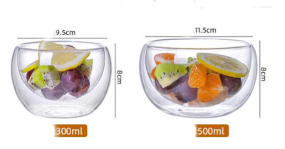 glass salad and dessert bowl