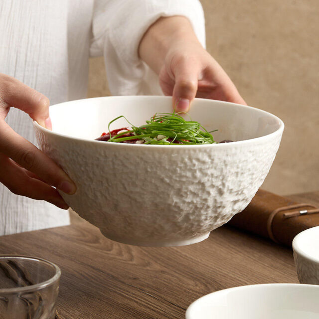 ceramic rice soup bowl matte finish