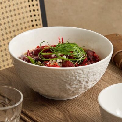 ceramic rice soup bowl matte finish