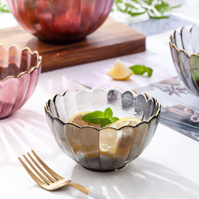 glass salad fruit bowl for kitchen