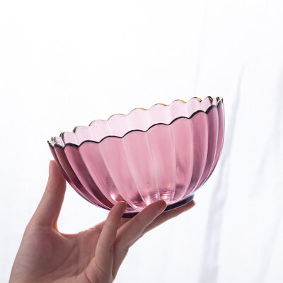 glass salad fruit bowl for kitchen