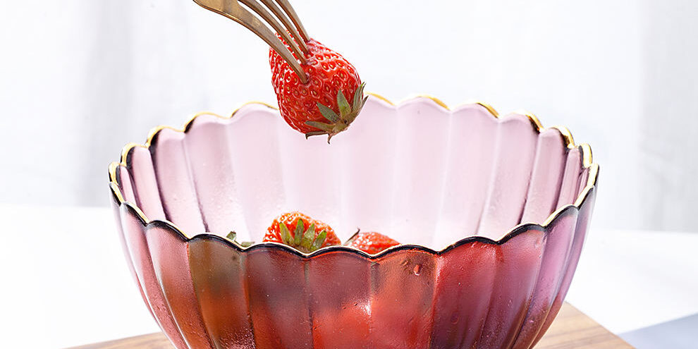 glass salad fruit bowl for kitchen