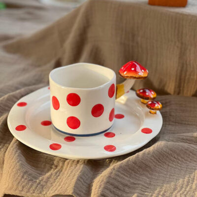 3d mushroom ceramic cup bowl plate