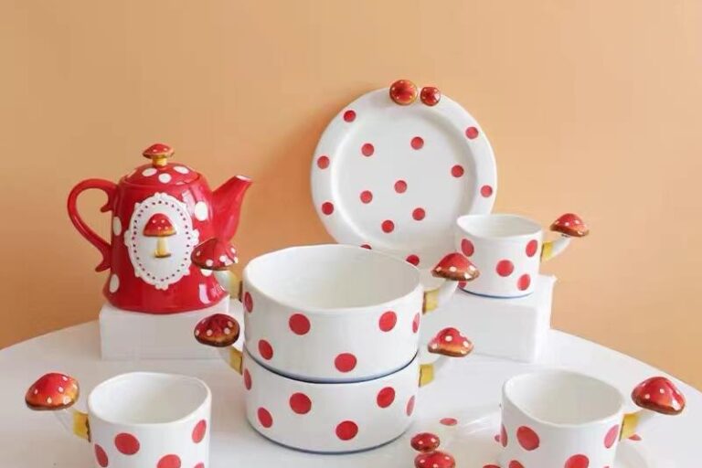 3d mushroom ceramic cup bowl plate