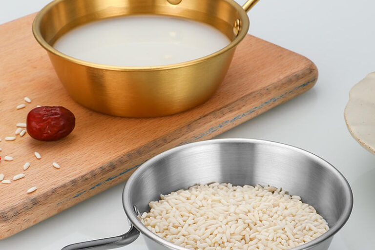 stainless steel dipping bowl with handle