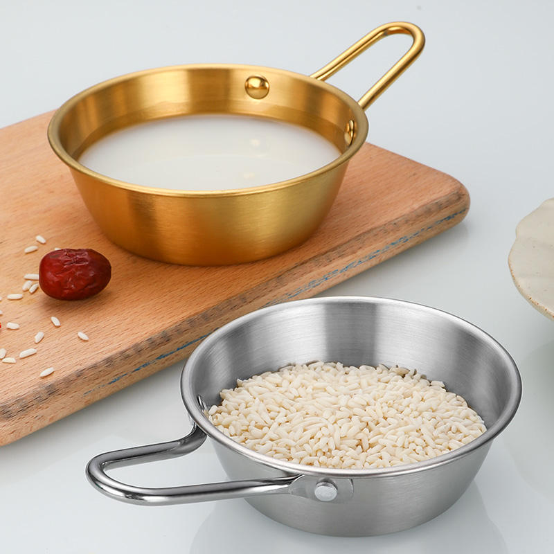 stainless steel dipping bowl with handle