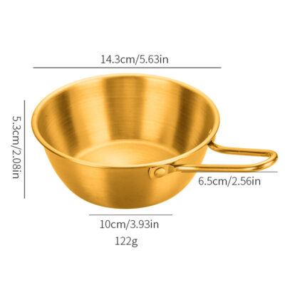 stainless steel dipping bowl with handle